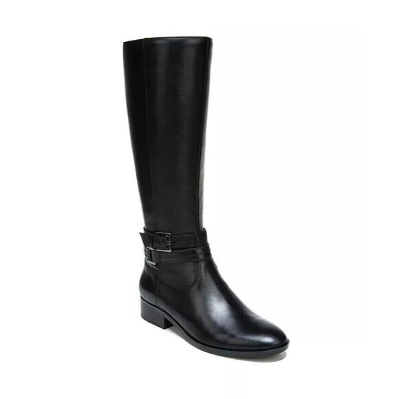 Naturalizer Women's Reid High Shaft Boots Black Leather 6.5 New - Picture 1 of 11